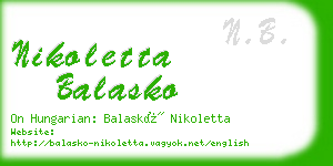 nikoletta balasko business card